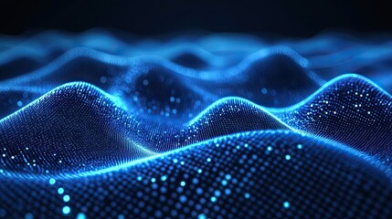 Poster - Abstract digital background, big data visualization, futuristic technology wave, ideal for tech, analytics, and cutting-edge digital themes. --a