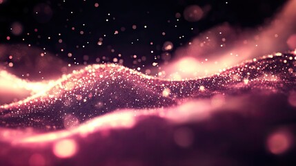 Poster - Abstract digital wave, futuristic technology background with particle effects.