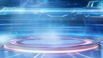 Fototapete - Dynamic futuristic background abstract digital realm visual content high-tech environment wide angle perspective innovation concept