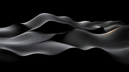 Poster - Dark Gray Abstract Wavy Fabric Texture Background