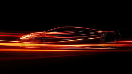 Poster - Abstract motion blur with glowing lights and digital effects, creating a sense of fast-paced energy. --