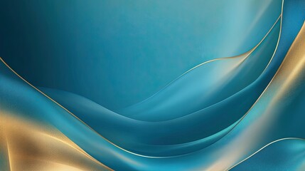 Poster - cyan and gold abstract background, ideal for design resources or wallpaper, featuring a sophisticate