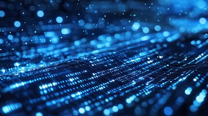 Poster - Futuristic digital data flow, representing the concept of big data and digital transformation. -