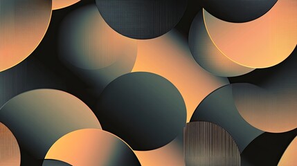 Poster - graphic pattern of circles and geometric shapes with gradient shades.