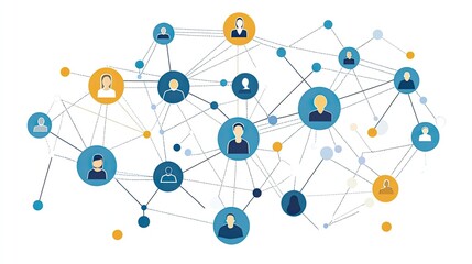 Poster - Graphic representing the interconnectedness of community care, ideal for healthcare, social services, and support network visuals.
