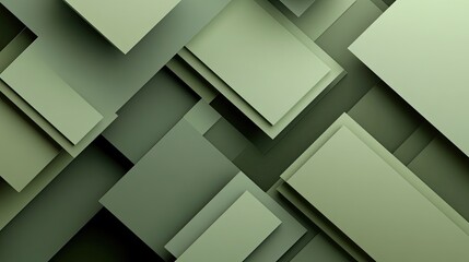 Poster - green, olive-green minimalist geometric background, combining calm tones and modern shapes for conte