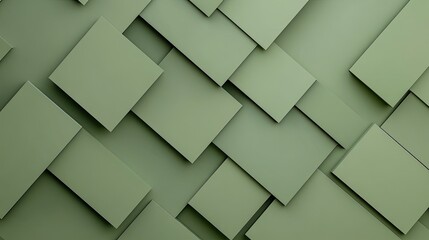 Poster - green, olive-green minimalist geometric background, combining calm tones and modern shapes for conte