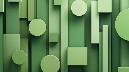 Poster - green, olive-green minimalist geometric background, combining calm tones and modern shapes for conte