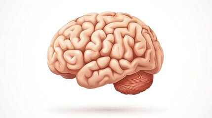 Poster - Human brain icon vector image on a white background, ideal for neuroscience, psychology, and medical-themed designs and concepts.