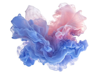 Poster - Abstract colorful billowing translucent material in blue and pink with a black background