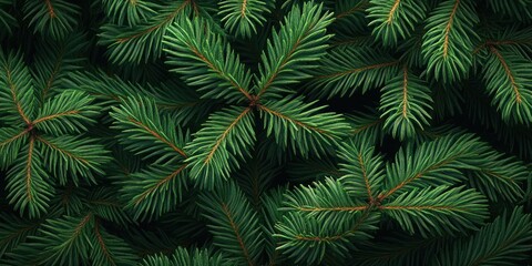  Christmas Background with Thick Dark Green Pine Branches Lush Texture for Winter Holiday Banner Social Media Design