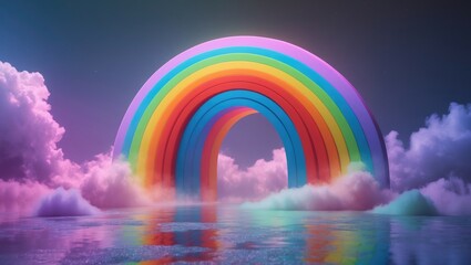 Aufkleber - Vibrant fantasy backdrop featuring rainbow effects and colorful textures, a stunning artistic design concept.