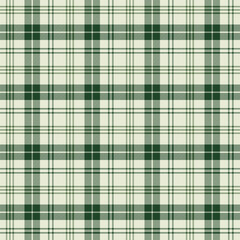 Canvas Print - Plaid with twill weave repeat pattern.Gingham seamless pattern in green and beige.Checkered tartan Geometric graphic vector illustration background design for fabric and prints.