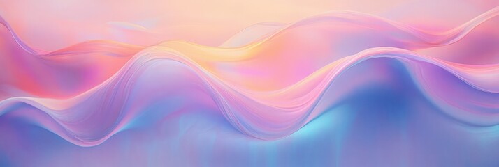 Aufkleber - Iridescent Pastel Abstract Background with Flowing Colors and Soft Gradients in Retro Style