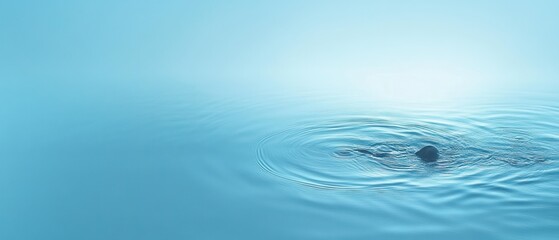 Poster - Calm Blue Water Surface with Ripples and Reflections for Abstract Summer Background