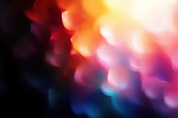 Aufkleber - Vibrant Abstract Light Refraction with Gradient Colors and Bokeh Overlay on Dark Background