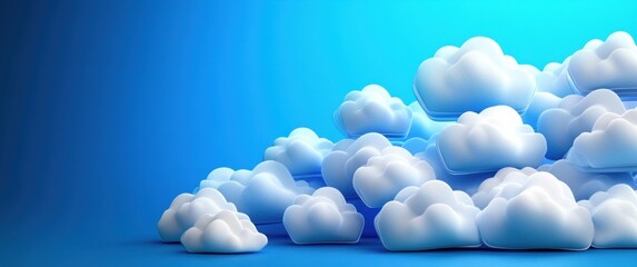 Aufkleber - Cloud Drive Logos on Table with Copy Space for Web Banner Format