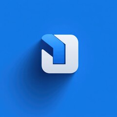 Poster - Minimalist Floating Word Icon on Bright Blue Background with Soft Shadows and High Contrast Lighting