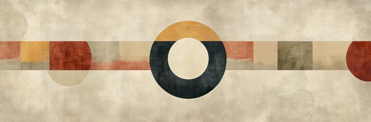 Poster - Serene Minimalistic Abstract Design with Vertical Stripes and Soft Circles