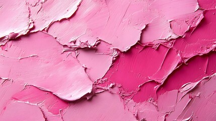 Aufkleber - Close-up view of pink paint with varied textures and shades. Abstract Pink Palette: A Textured Masterpiece of Color and Form