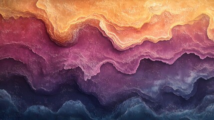 Poster - A digital painting depicting abstract layers of color, creating a visually stunning landscape. Abstract Landscape: Layers of Color and Texture