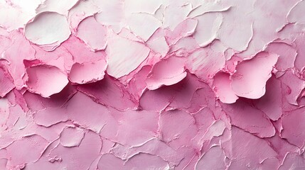 Aufkleber - Close-up view of an abstract art piece with pink and white impasto texture. The colors blend smoothly, creating a visually appealing and aesthetic background. Abstract Pink and White Impasto Texture: