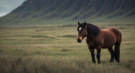 Wall Mural - icelandic equine in the northern icelandic meadow