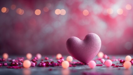 Aufkleber - Elegant pink abstract background for Valentine's Day featuring bokeh lights.