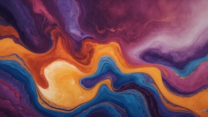 Aufkleber - Vibrant backdrop featuring an abstract marble design. Richly colorful artwork with quirky textures. Ideal print pattern for fabric and textiles, exuding a fluid, psychedelic vibe.