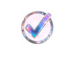© figi - A futuristic metallic checkmark with a chrome effect, perfect for technology and security applications. Generative AI