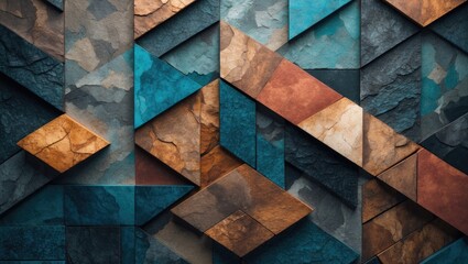 Poster - Modern abstract wall art featuring a contemporary mosaic pattern with geometric textures suitable for backgrounds, tapestries, tablecloths, images, or design concepts.