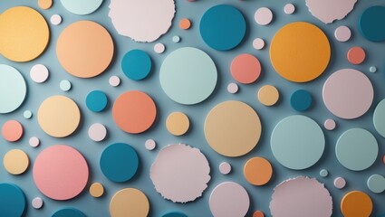 Poster - Colorful Circular Patterns in Vector Style. Background with Irregular Circles. Geometric Dots for Kids. Seamless Pastel Circles. Inked Polka Dots in a Fun Arrangement.
