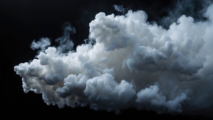 Poster - Billowing white smoke or steam set against a dark backdrop.