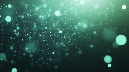 Leinwandbilder - Abstract green bokeh background with sparkling particles and light effects.