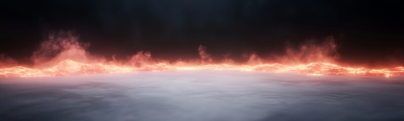 Poster - A glowing line of fire contrasts with a misty background, creating a dramatic visual effect.