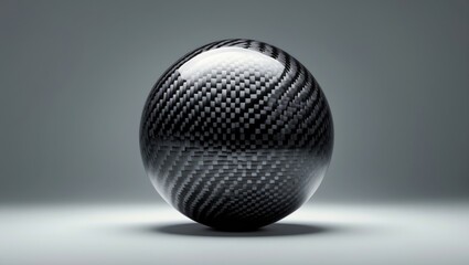 Poster - Detailed Image of a Carbon Fiber Sphere Set Against a White Background