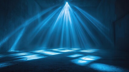 Poster - background featuring rays of blue light