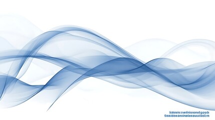 Aufkleber - Soft blue waves flowing gracefully across a white background, creating a serene and calming effect.