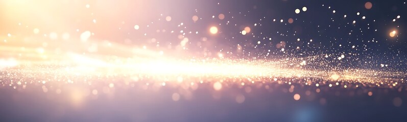 Leinwandbilder - Abstract light streaks with shimmering particles against a dark background.