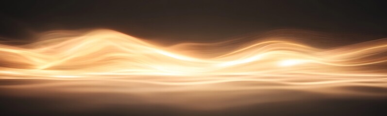 Poster - Abstract golden waves of light create a mesmerizing and ethereal atmosphere.