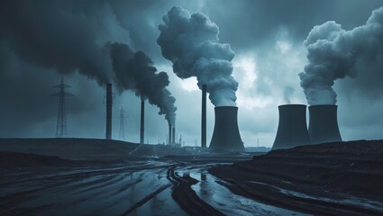 Poster - The idea of capturing and storing carbon to mitigate global warming effects. An image depicting a strategy for CO2 reduction.