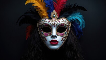 Poster - festive mask against a dark backdrop