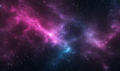 Aufkleber - Vibrant cosmic nebula with pink and blue hues against a starry background.
