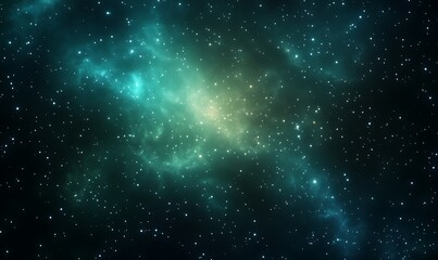 Poster - Vibrant cosmic scene featuring a nebula amidst stars and dark space.