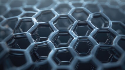 Poster - visual representation of carbon nanotube structure, abstract nanotechnology hexagonal pattern, atomic configuration, nanoscale molecular architecture