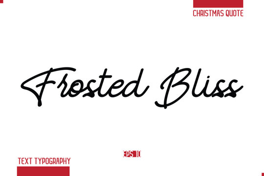 Merry Christmas Text Quote Lettering Frosted Bliss