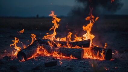 Poster - fiery backdrop blazing with intensity