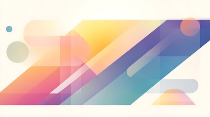 Poster - Abstract geometric background with vibrant gradients and soft shapes in pastel colors.
