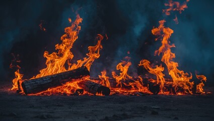 Poster - scorching backdrop ablaze like flames