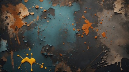 Poster - weathered grunge backdrop featuring paint splatters and brush strokes. contains dirty and blotchy el